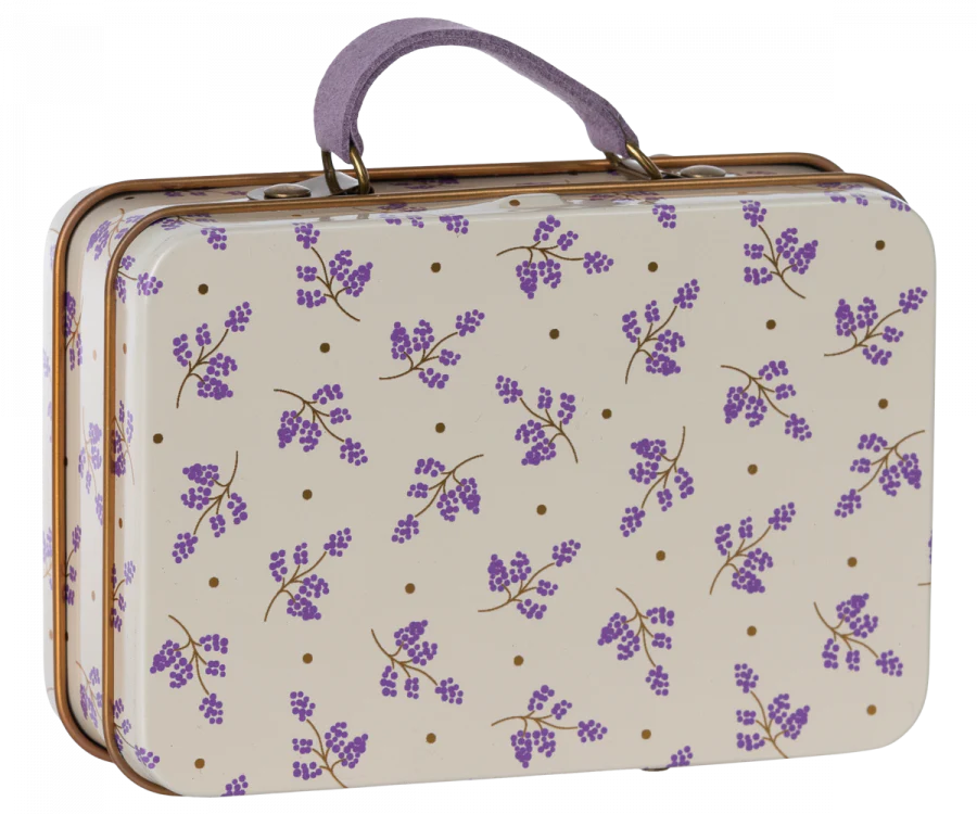 Lavender Mice Metal Suitcase