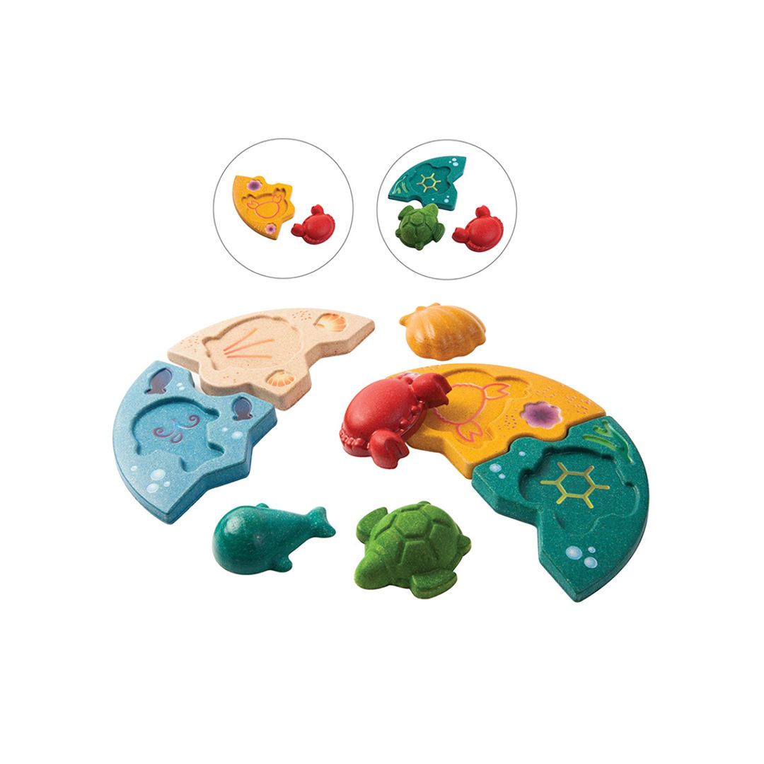 Puzzle Marinho PlanToys com embalagem sustentável | plantoys-puzzle-marinho-lollakids