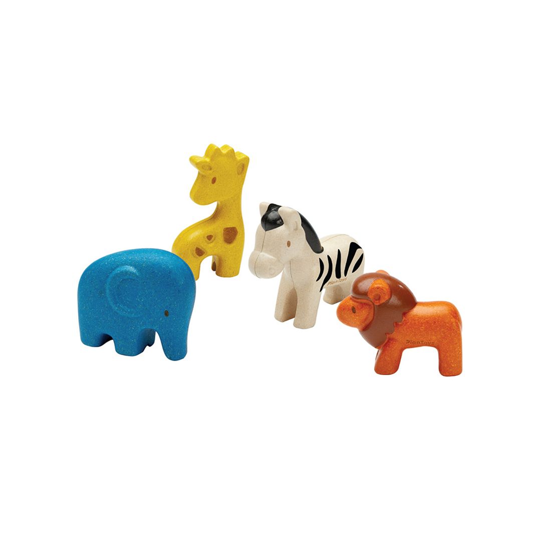 Conjunto Animais Selvagens PlanToys com embalagem sustentável | plantoys-animais-selvagens-lollakids