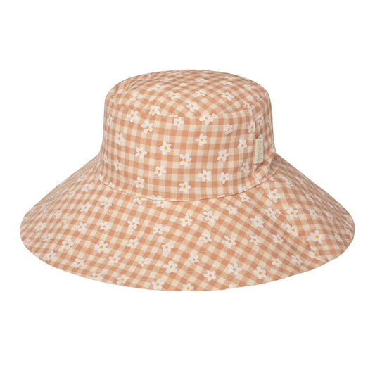 Chapéu de Sol Reversível Gingham Margarida - lado corações