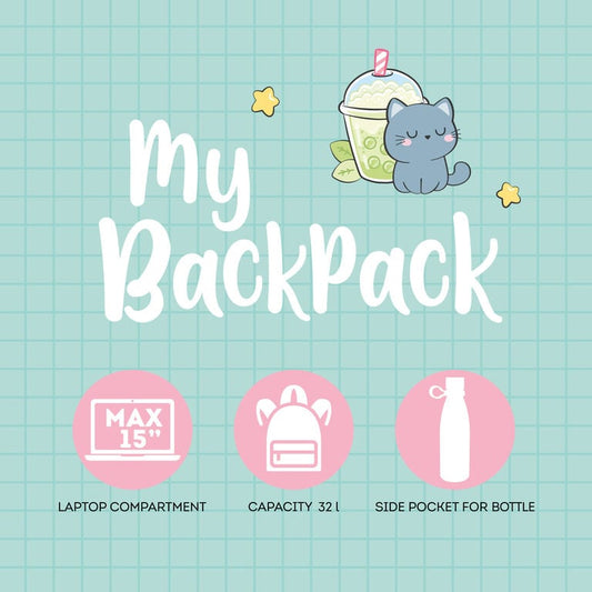 Mochila Kitty Bubble Tea Legami - compartimento interior