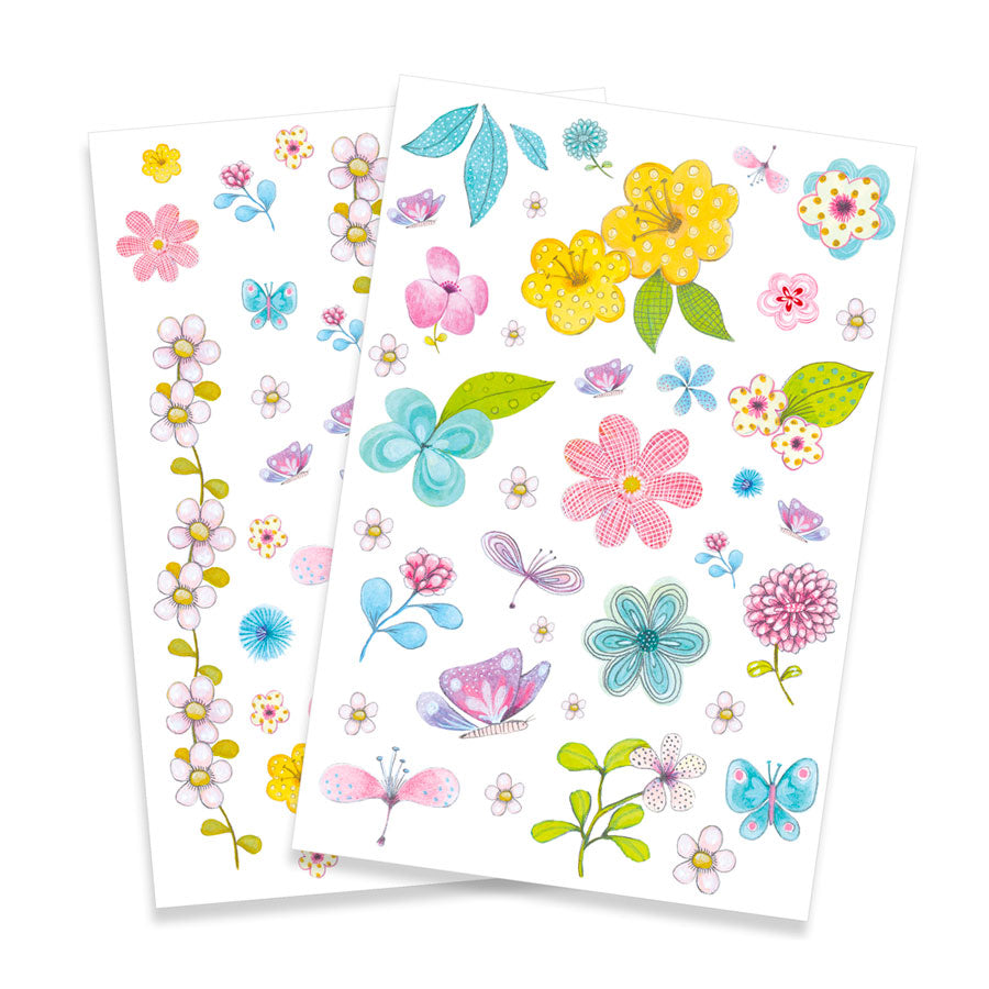 Tatuagens Temporárias | Belas Flores do Campo Glitter da Djeco