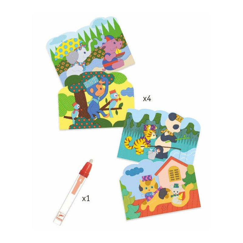 Escondido no Exterior Pintura c/ Lápis de Água da Djeco