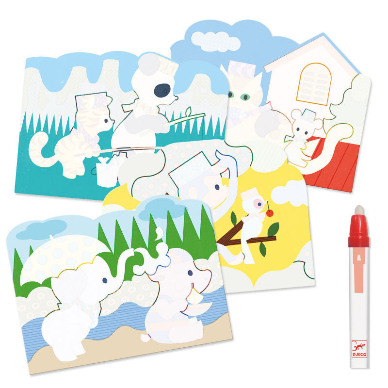 Escondido no Exterior Pintura c/ Lápis de Água da Djeco