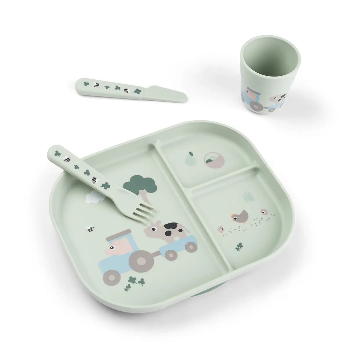Conjunto de Refeição Verde Tiny Farm da Done by Deer