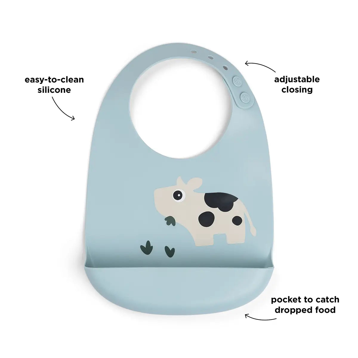 Babete de Silicone Dotti Azul Tiny Farm da Done by Deer