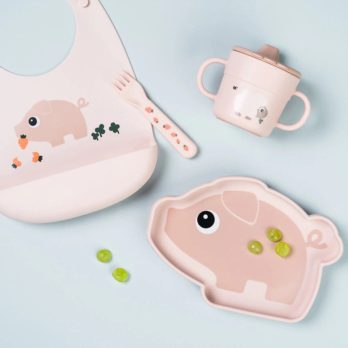 Babete de Silicone Pigee Powder Tiny Farm da Done by Deer