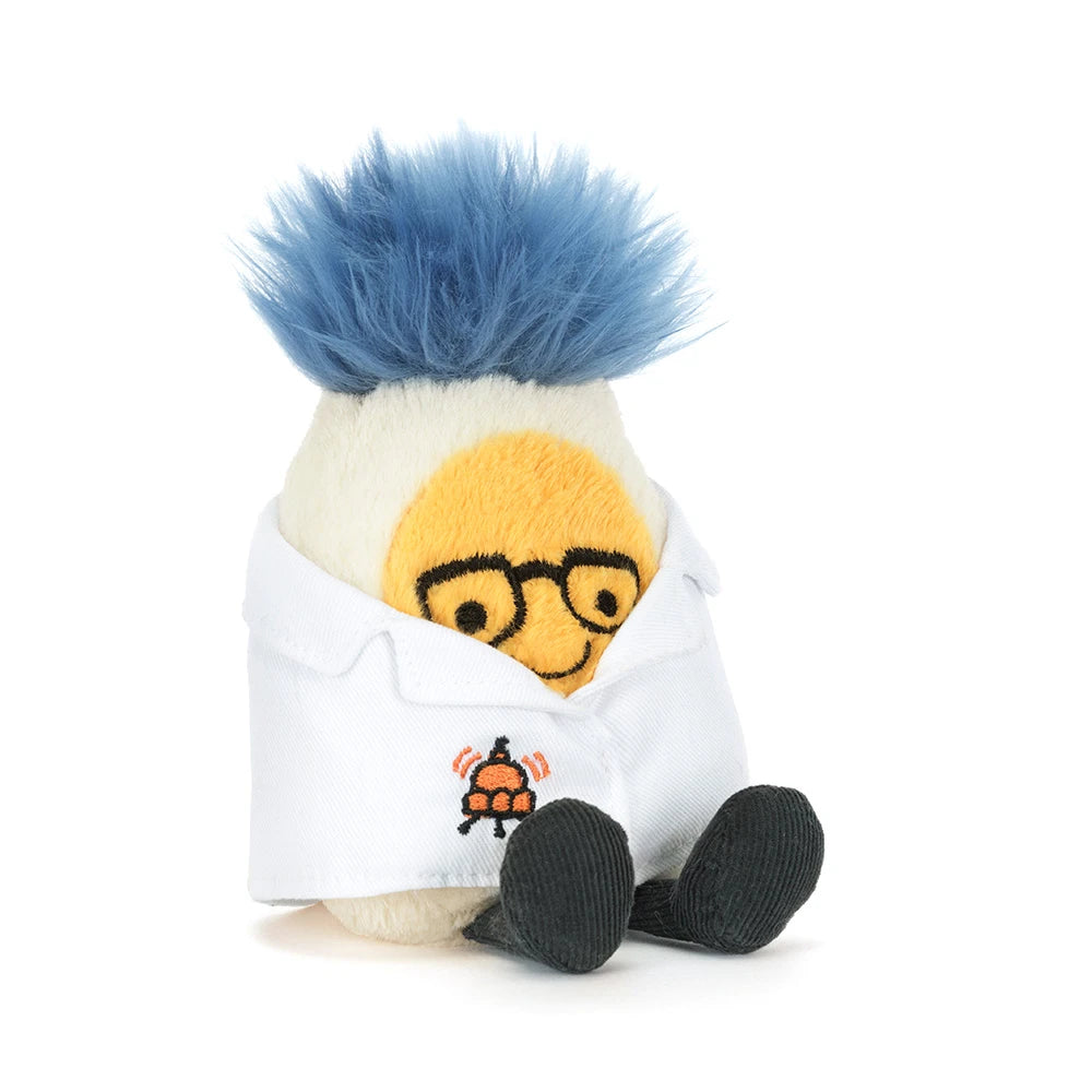 Peluche Jellycat Amuseables Ovo Cientista de frente | jellycat-amuseables-ovo-cientista-lollakids
