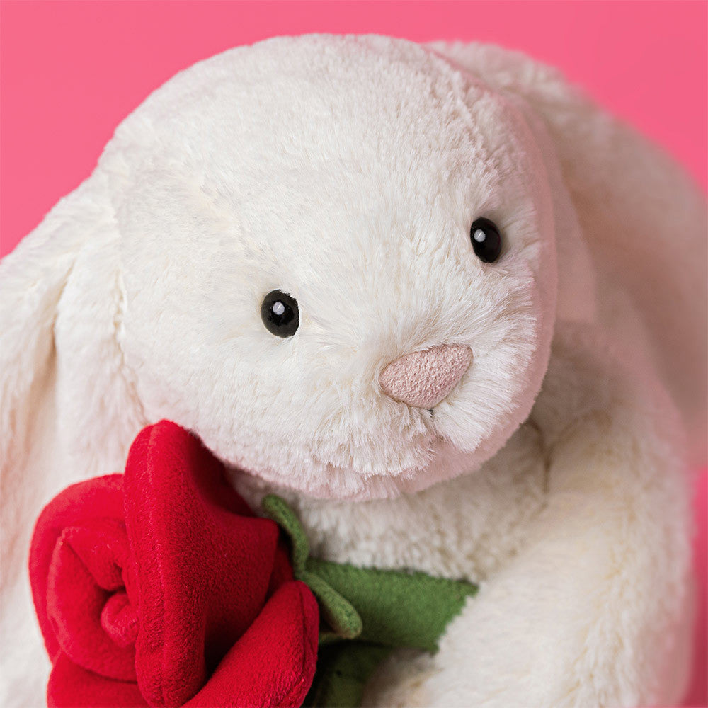 Peluche Jellycat Cream Bunny com Rosa, Cor Creme