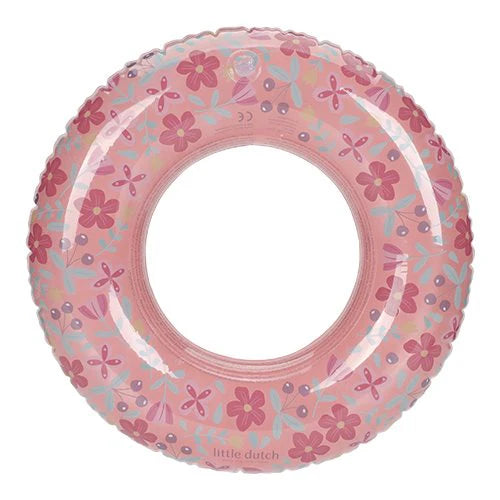 Bóia Swim Ring 50cm Pink Flowers da Little Dutch