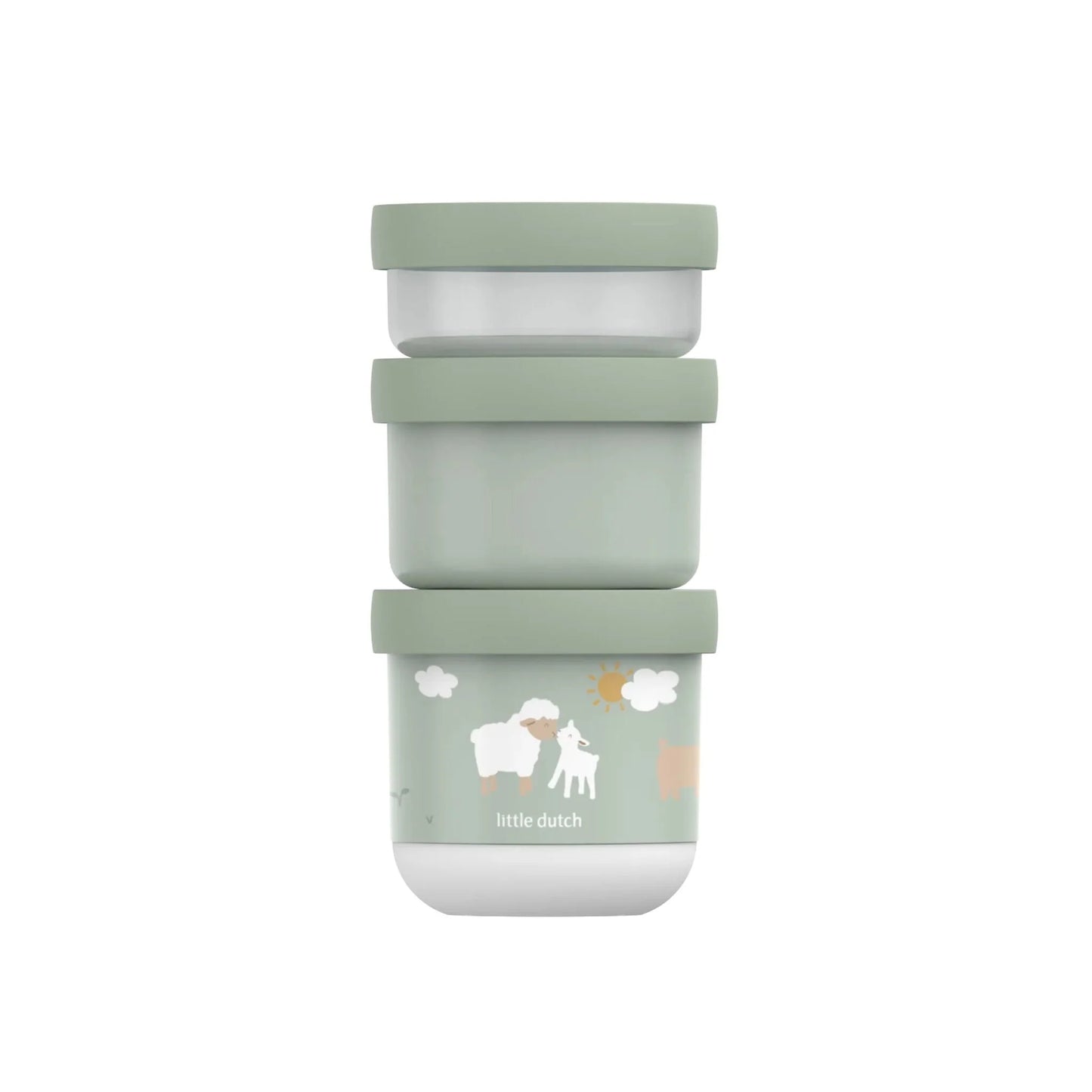 Snack Box Empilhável 3 Peças Little Farm – Little Dutch | Lolla Kids