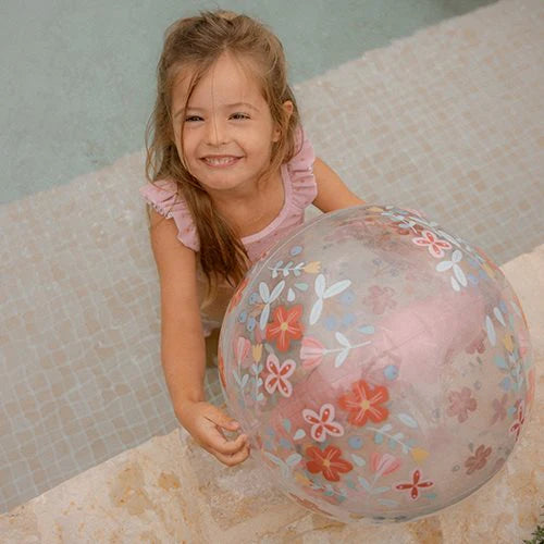 Bola de Praia 3D Ocean Pink Flowers da little Dutch