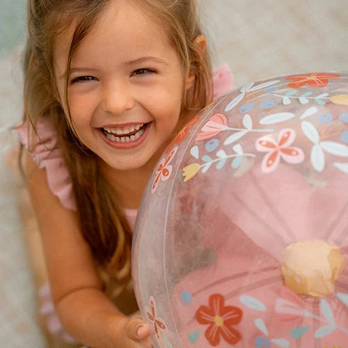 Bola de Praia 3D Ocean Pink Flowers da little Dutch