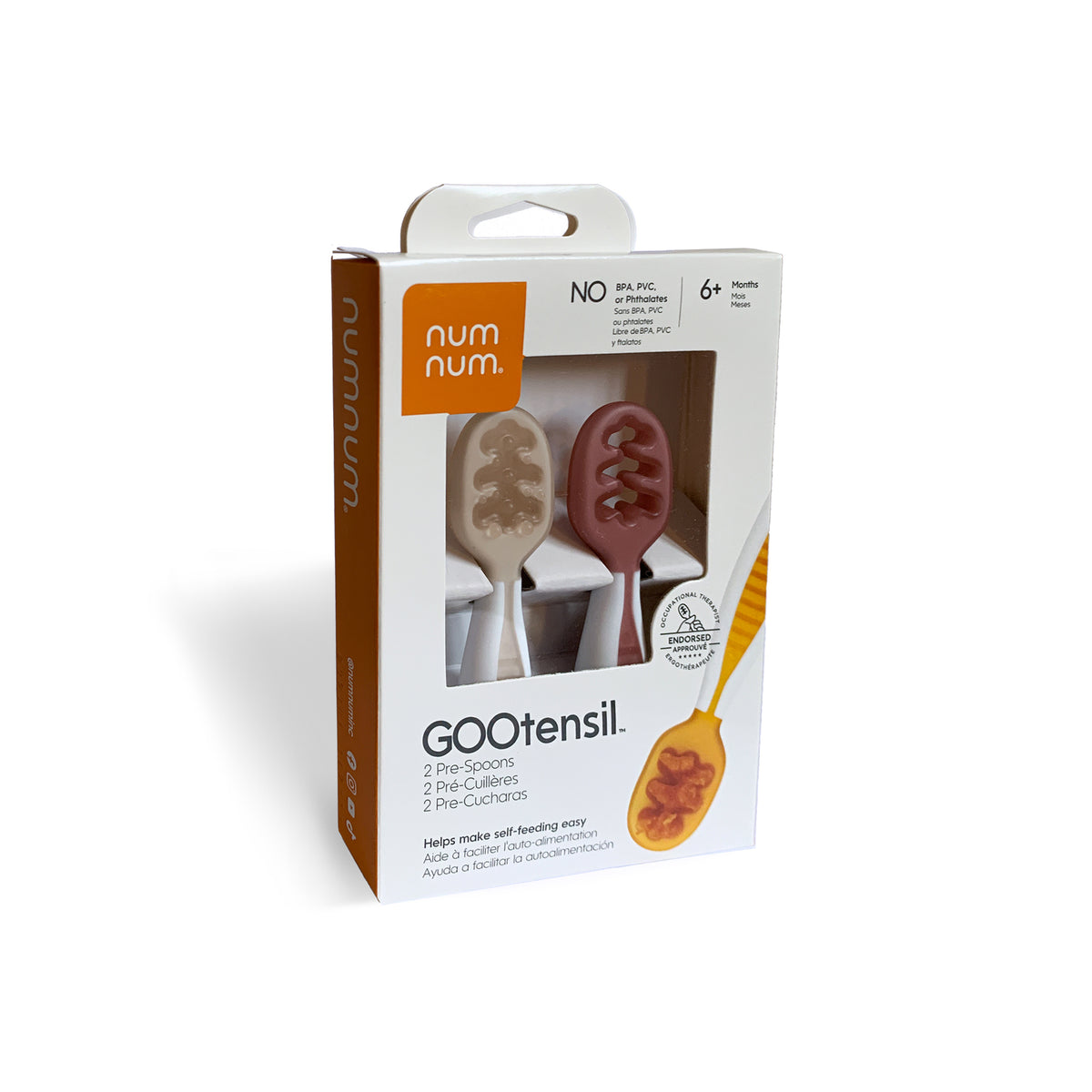 2 Pré-Colheres Bege e Mauve Num Num, pormenor | numnum-2-pre-colheres-bege-mauve-lollakids