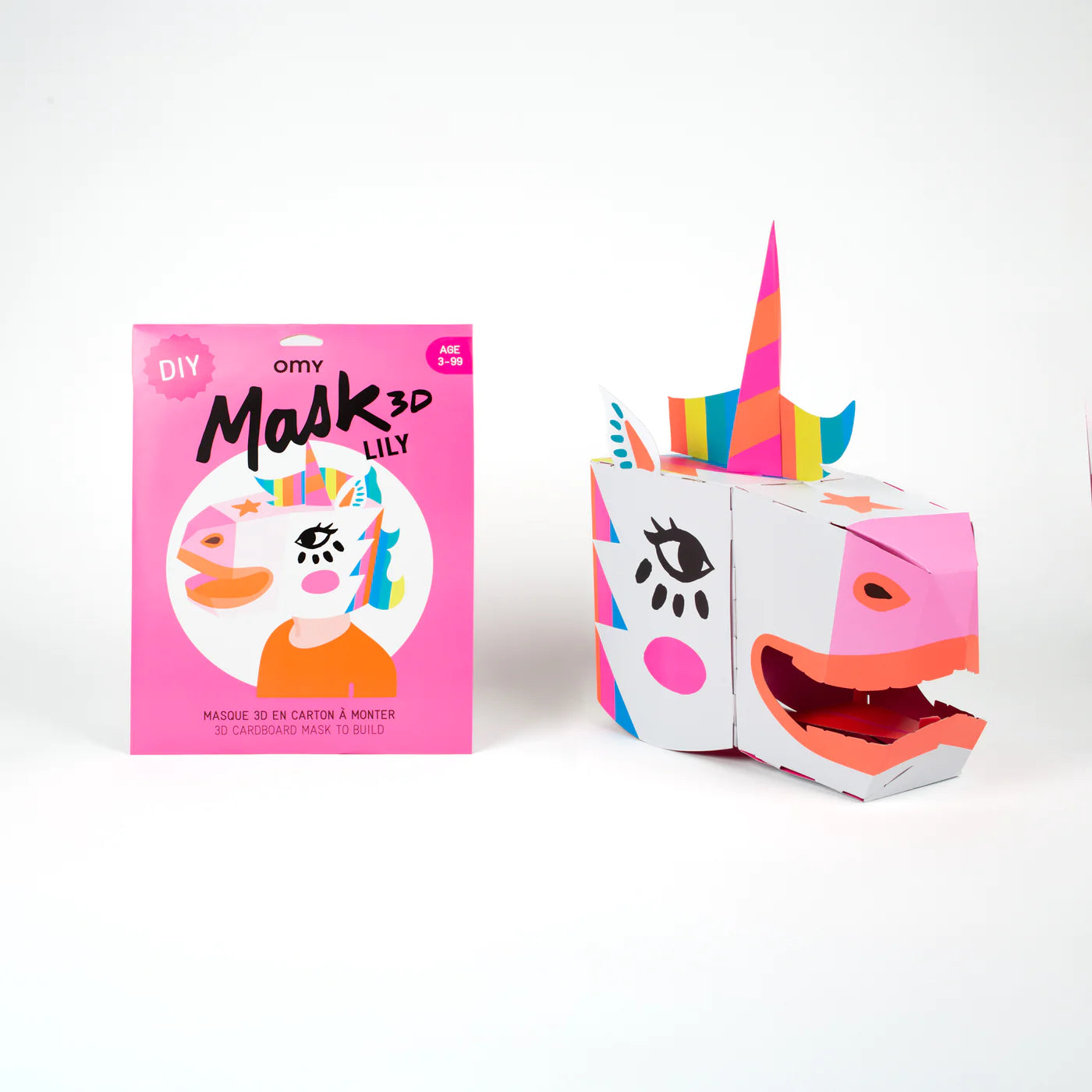 3D Cardboard Mask Lily Unicorn