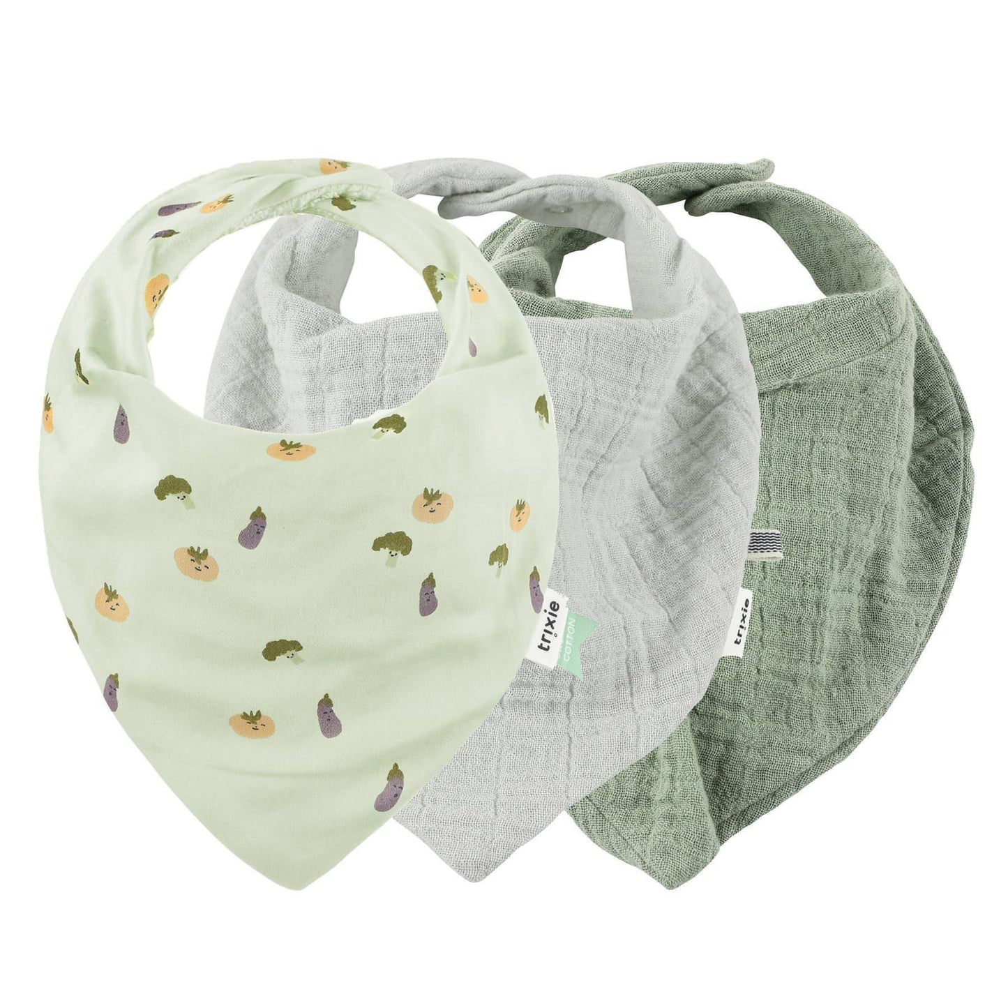 Conjunto de 3 Babetes Bandana Friendly Vegetables