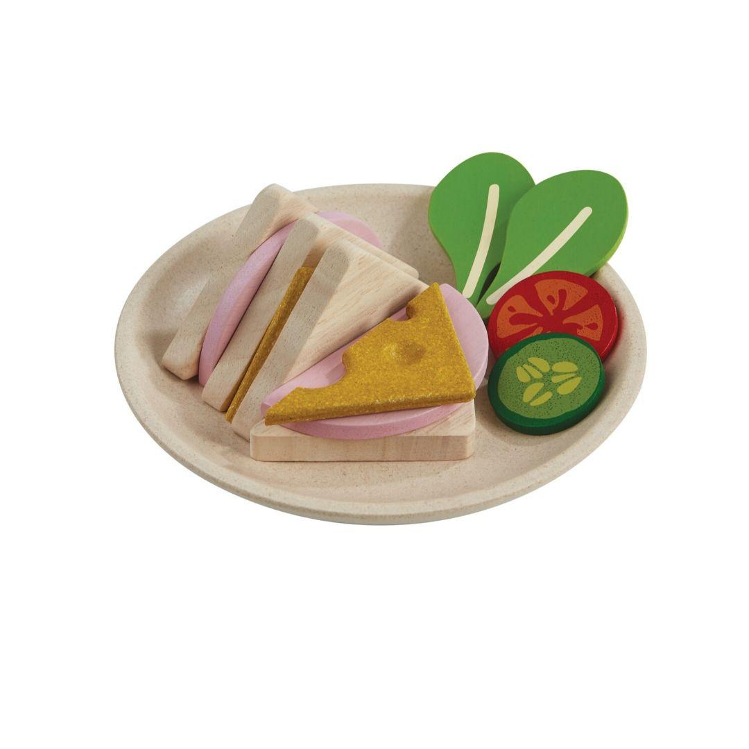 Conjunto de sandes de madeira PlanToys - brinquedo de faz de conta sustentável - Lolla Kids | plantoys-sandes-lollakids