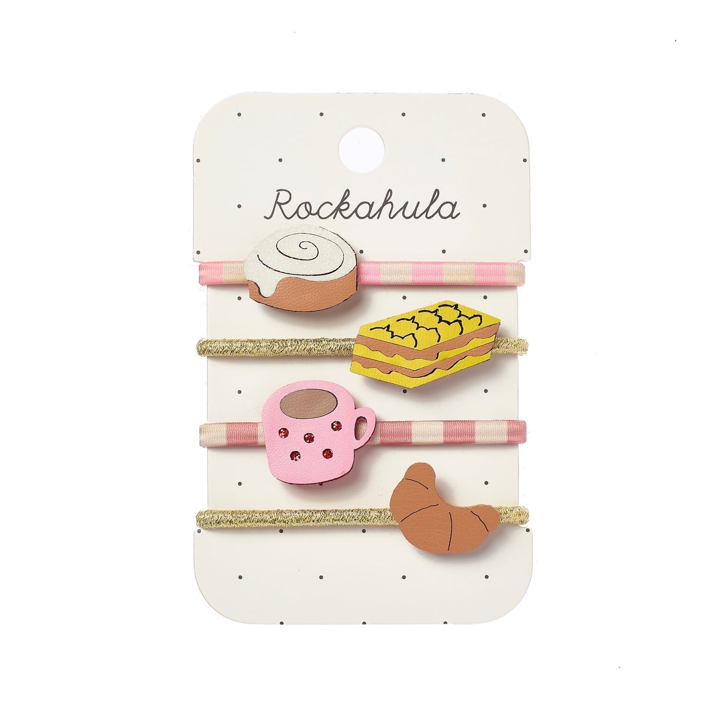 Conjunto de 4 Elásticos Petit Déjeuner com Pastelaria Francesa, Rockahula