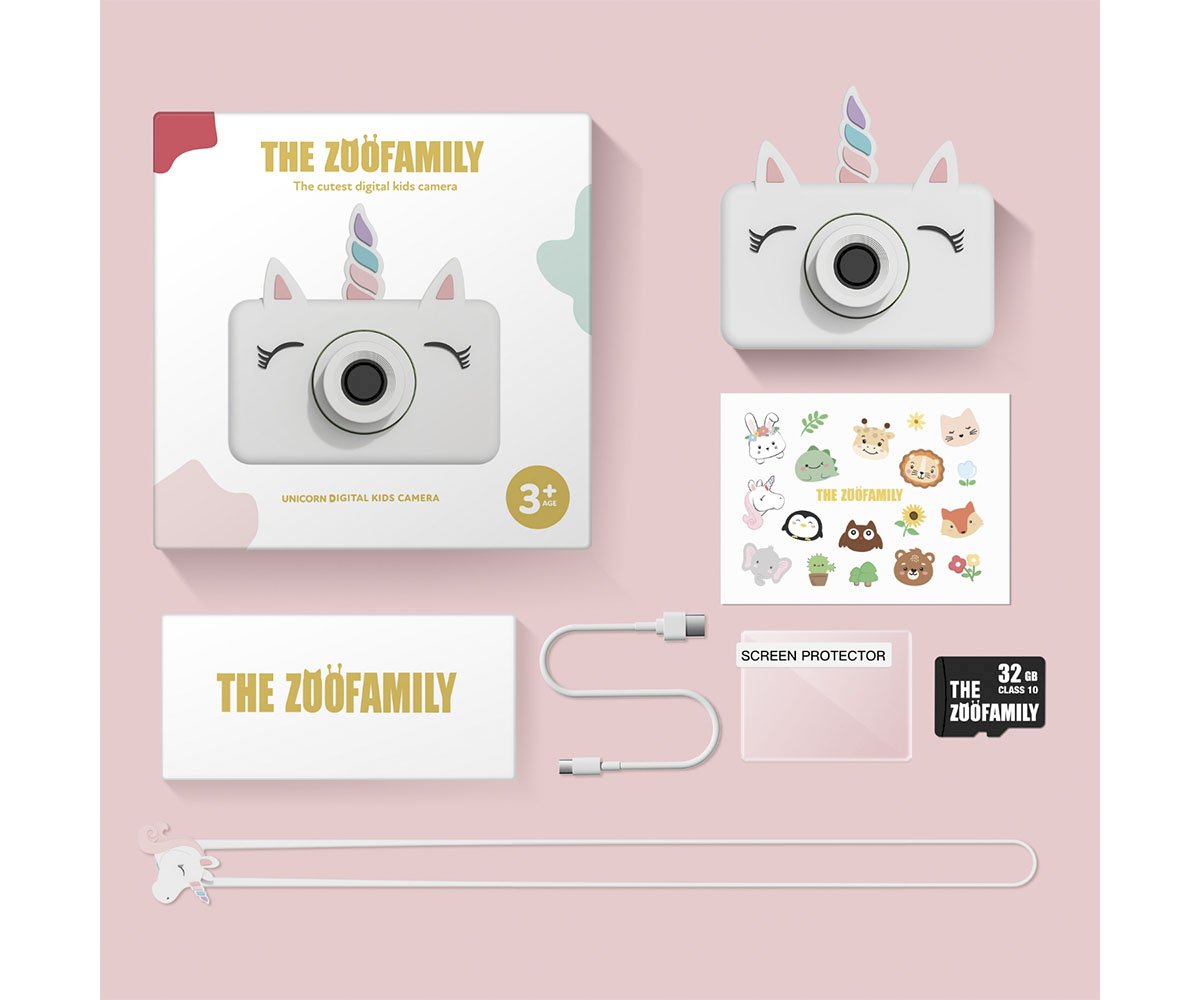 Zoofamily Unicorn: Câmara Infantil 3,2 MP, 32 GB, Ecrã 2''