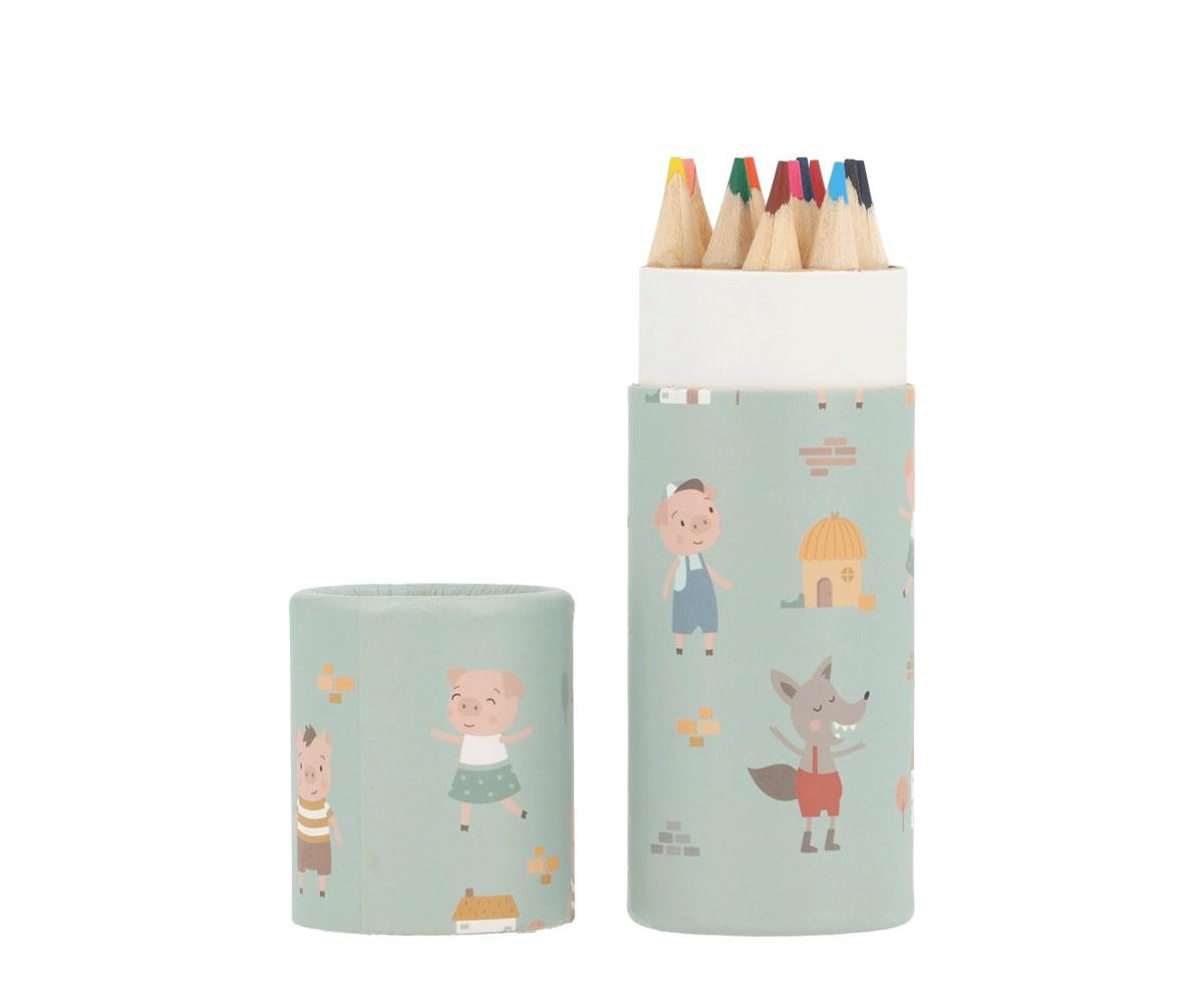 Tubo 12 lápis The Three Little Pigs da Tutete