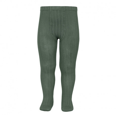 Collants Canelados Verde Liquen