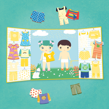 Conjunto de Autocolantes Reposicionáveis de Roupas (18M+) da Djeco