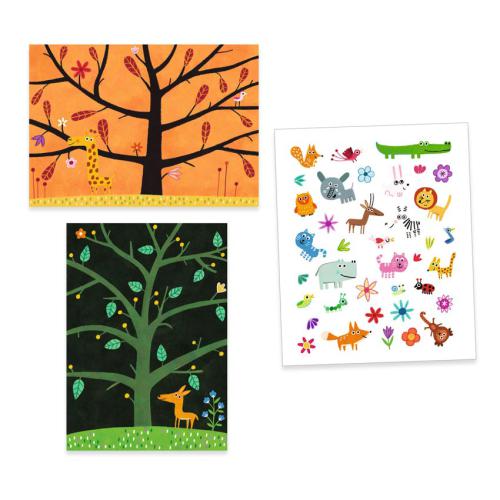 Fundos ilustrados da savana e da floresta