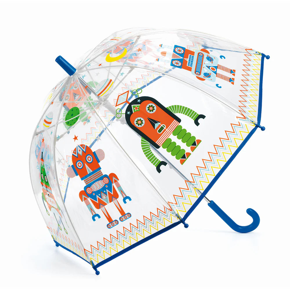 Guarda-Chuva Infantil Robôs Transparente