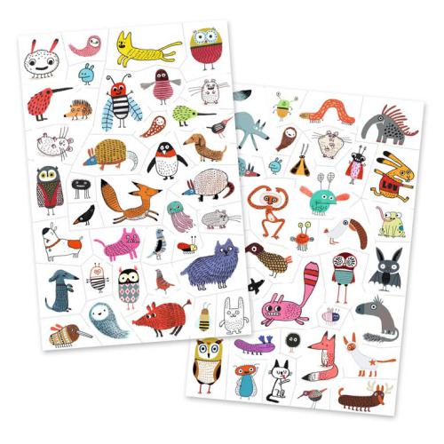 50 Tatuagens Pequenas Criaturas Djeco +3 anos