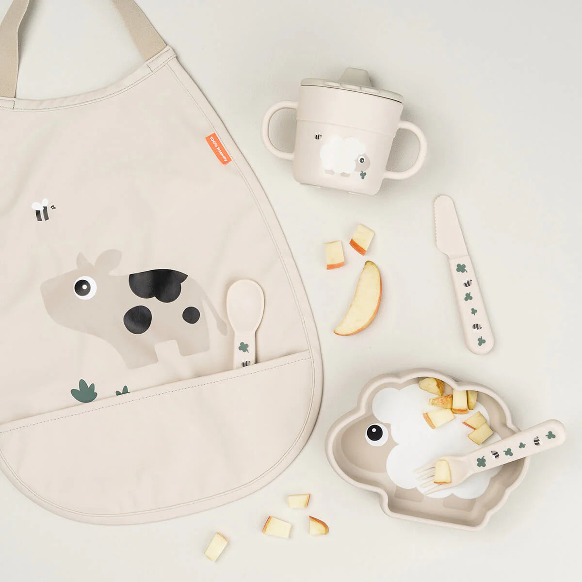 Tigela Silicone com Ventosa Sand Sheepy Tiny farm da Done By Deer