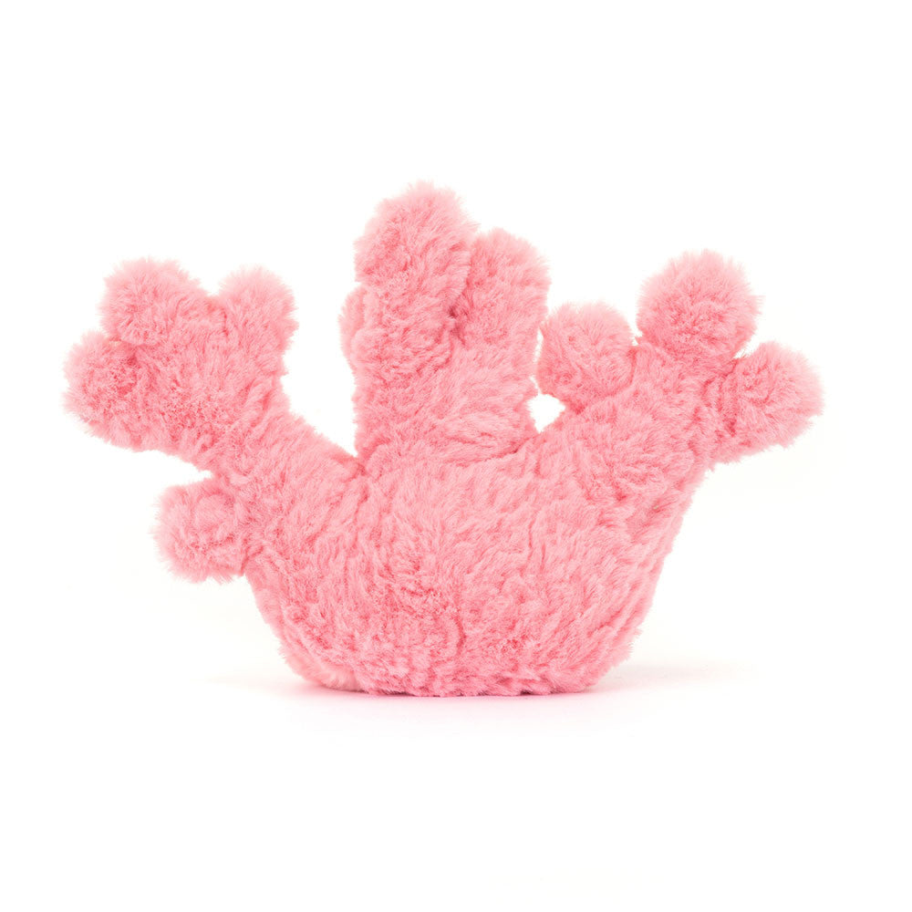 Pormenor da textura do peluche Coral Jellycat Amuseables