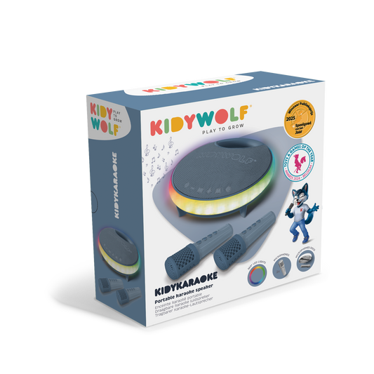 Coluna de Karaoke KIDYKARAOKE Azul Kidywolf, imagem 2 | kidywolf-coluna-karaoke-kidykaraoke-azul-lollakids