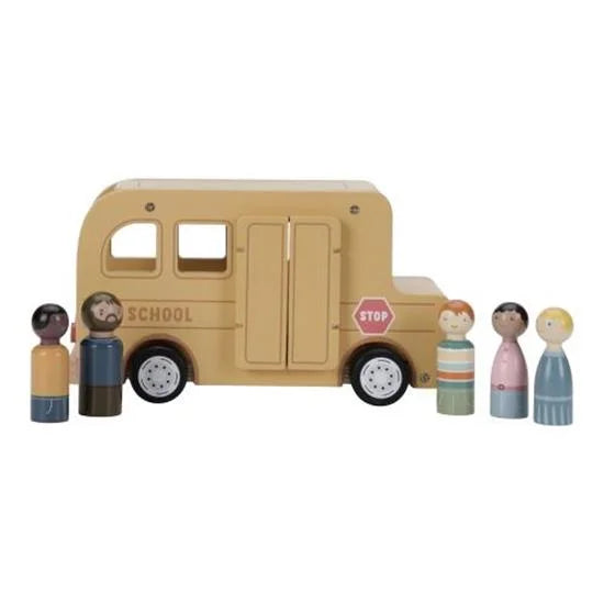 Autocarro Escolar com Bonecos Little Dutch de frente | little-dutch-autocarro-escolar-bonecos-lollakids