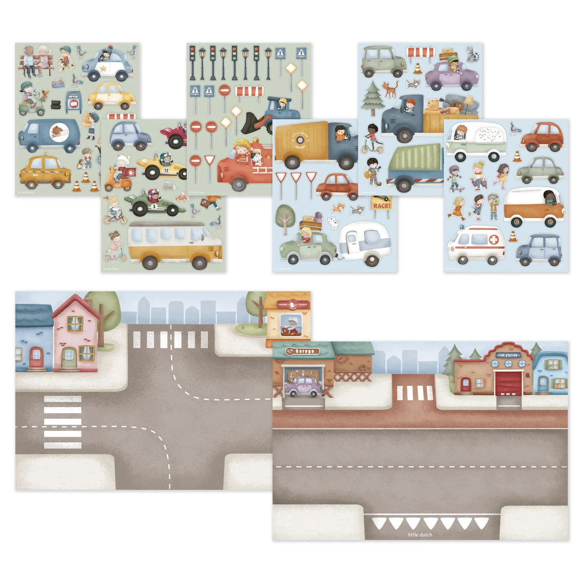 Criança a brincar com os Autocolantes Jim & Friends Little Dutch | little-dutch-autocolantes-jim-friends-lollakids