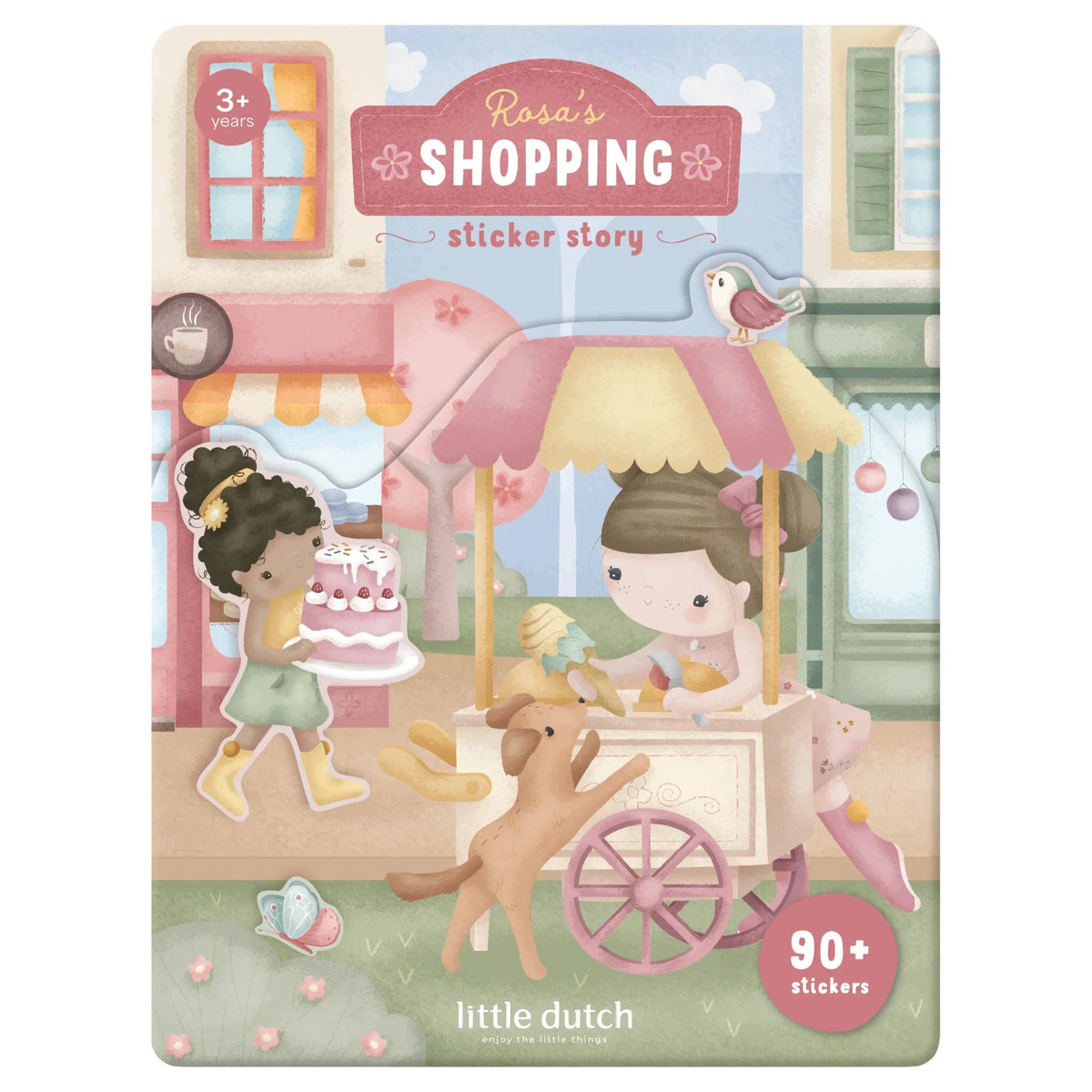 Autocolantes Rosa's Shopping Little Dutch de frente | little-dutch-autocolantes-rosas-shopping-lollakids