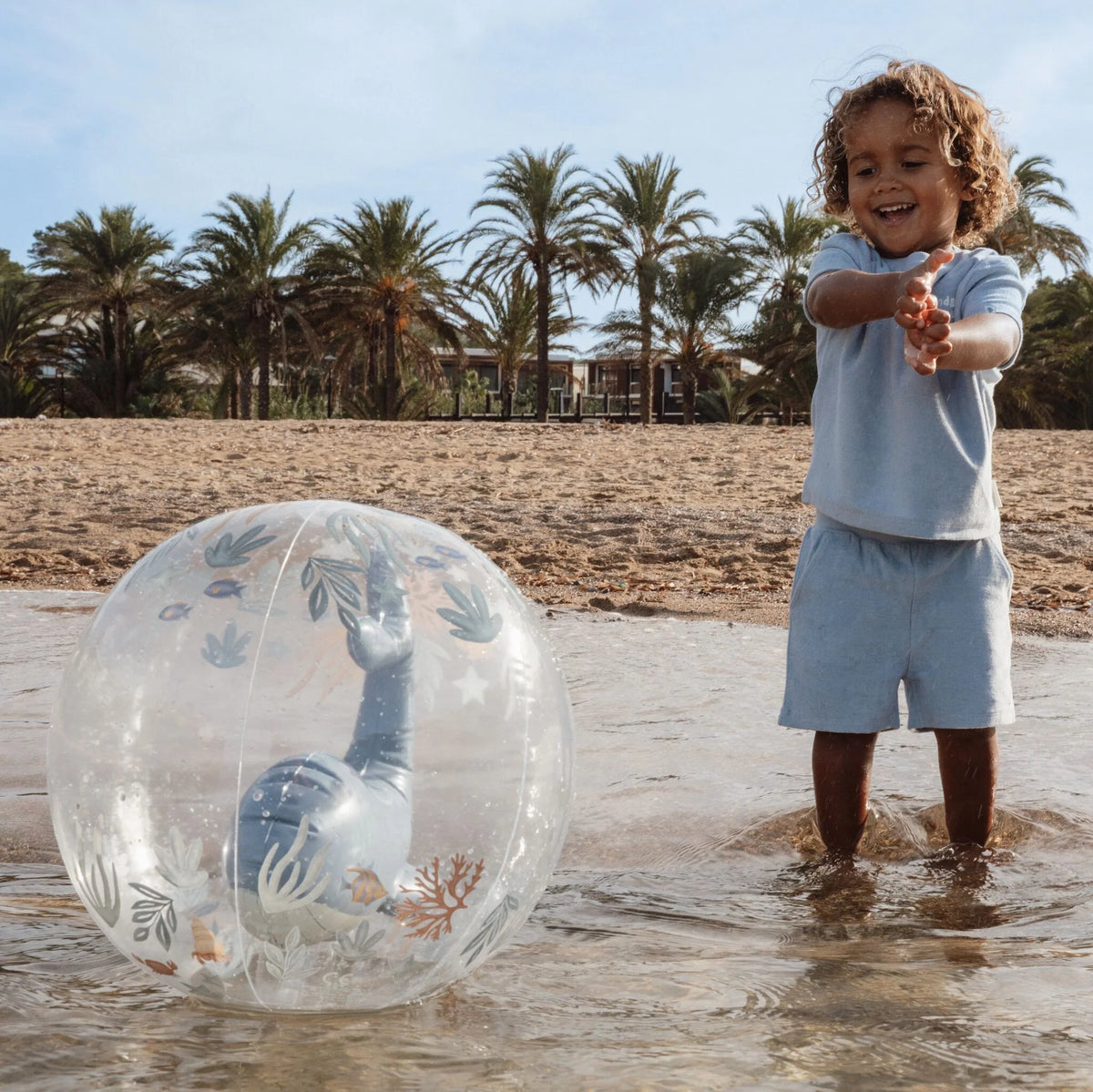 Bola praia criança 3D baleia Ocean World 35 cm