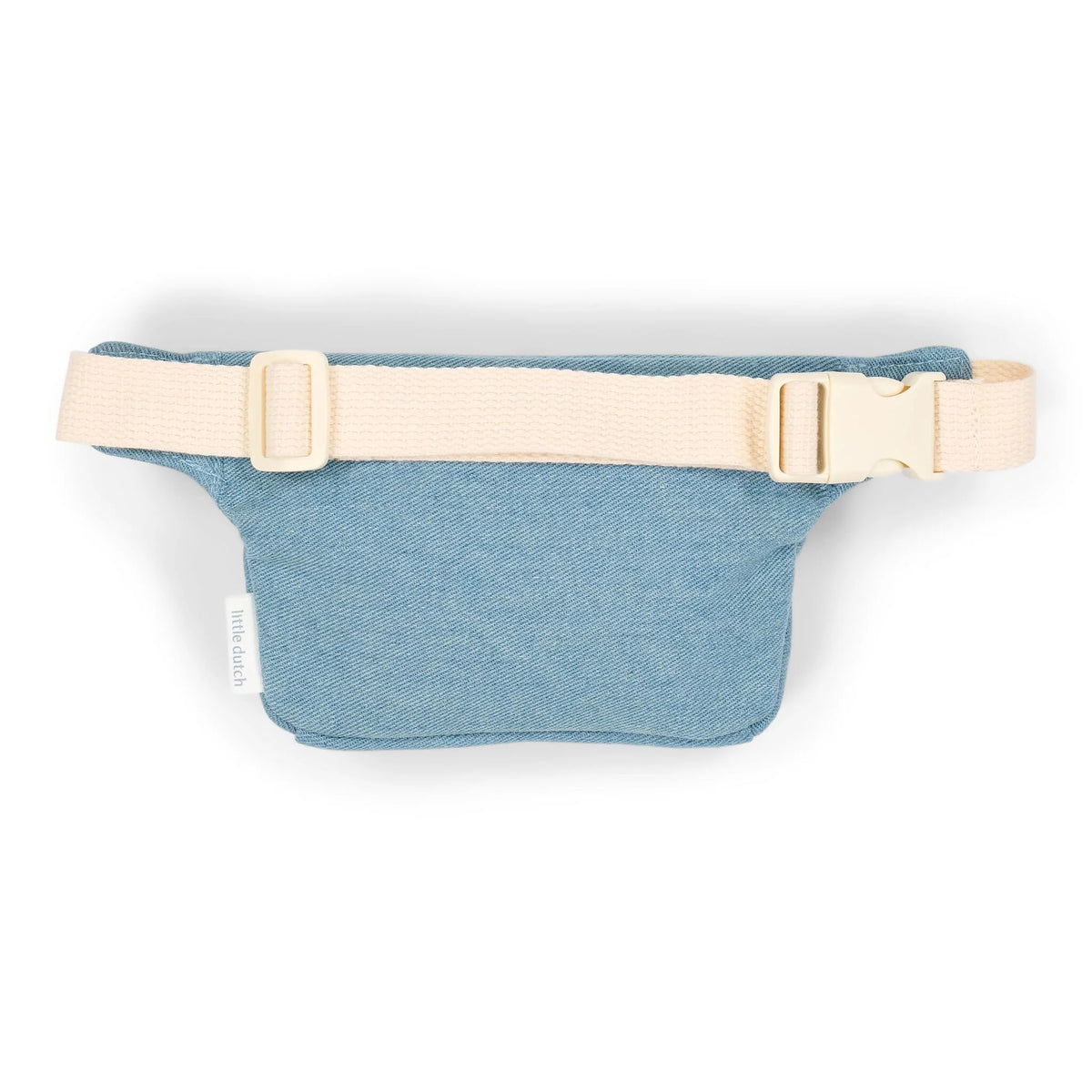 Pormenor da Bolsa de Cintura Denim Little Dutch | little-dutch-bolsa-cintura-infantil-denim-lollakids