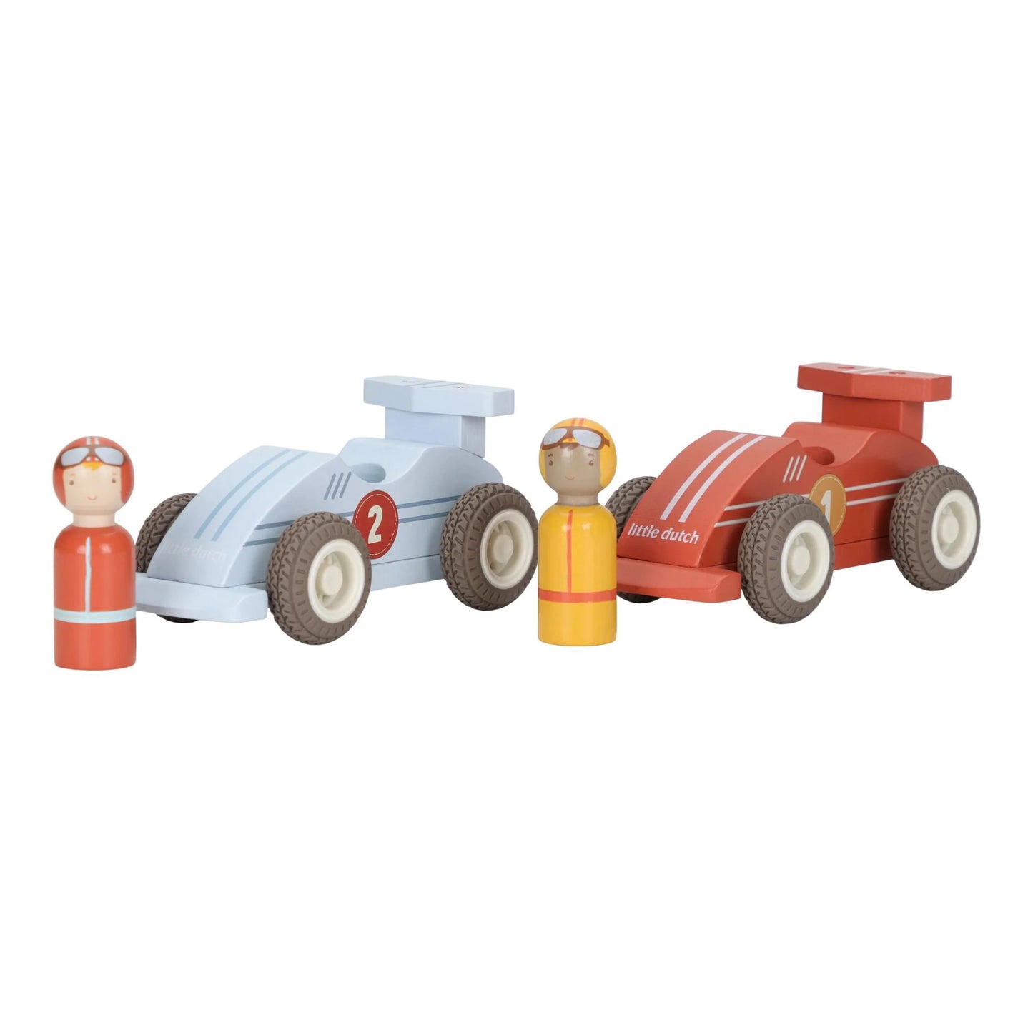 Little Dutch Carros Pull-Back em Madeira (Essentials) 18m+ – Pilotos Trocáveis | LD2526