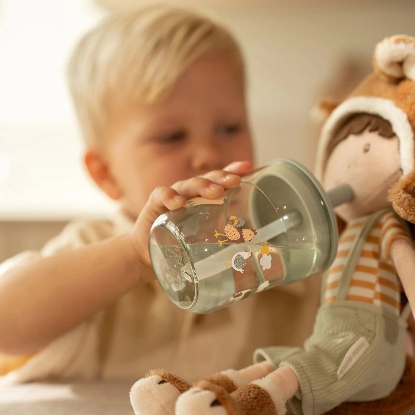 Copo Infantil com Palhinha Little Dutch Little Farm – Prático e Antiderrames