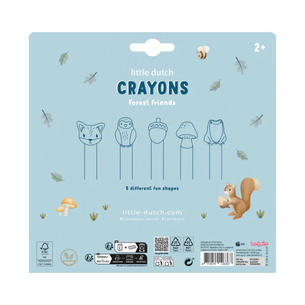 Little Dutch Crayons Forest Friends (2+) – Formas de Animais, Multicolor | 126367