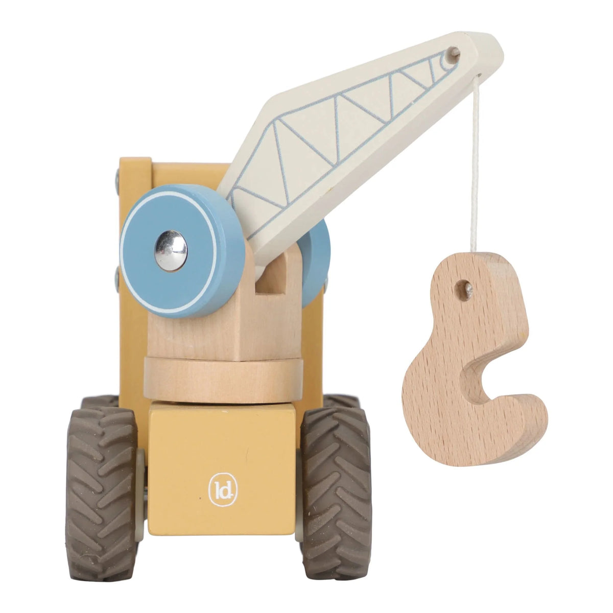 Grua de Madeira Amarela Essentials – Brinquedo de Construção