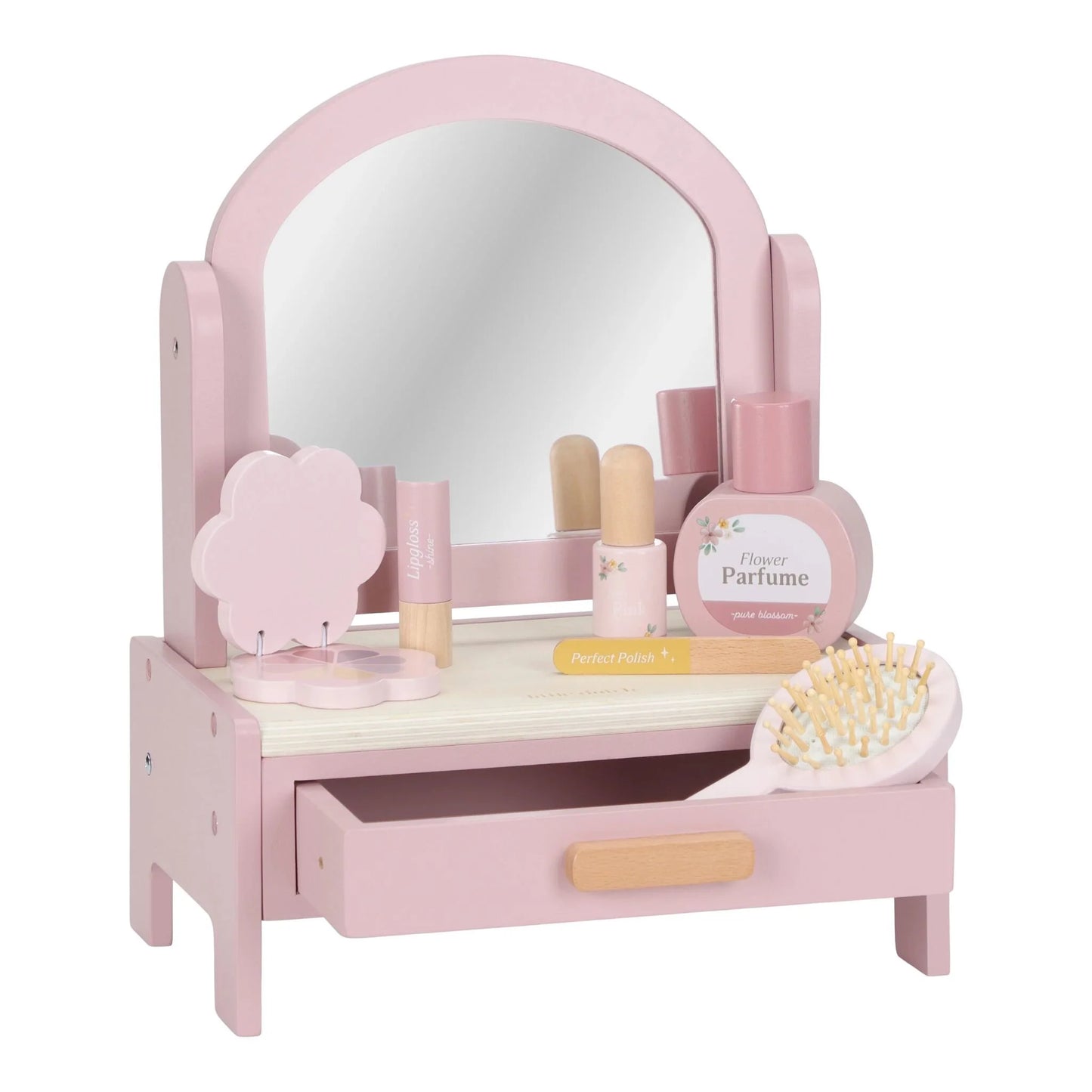 Little Dutch Toucador em Madeira Rosa com Espelho Rotativo