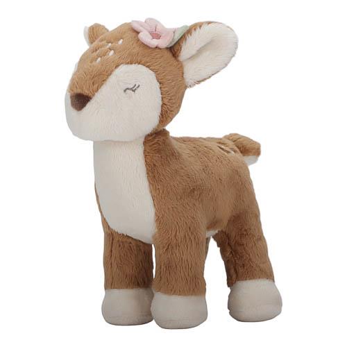Veado de peluche castanho e creme Little Dutch com flor rosa na orelha | little-dutch-peluche-veado-fairygarden-lollakids