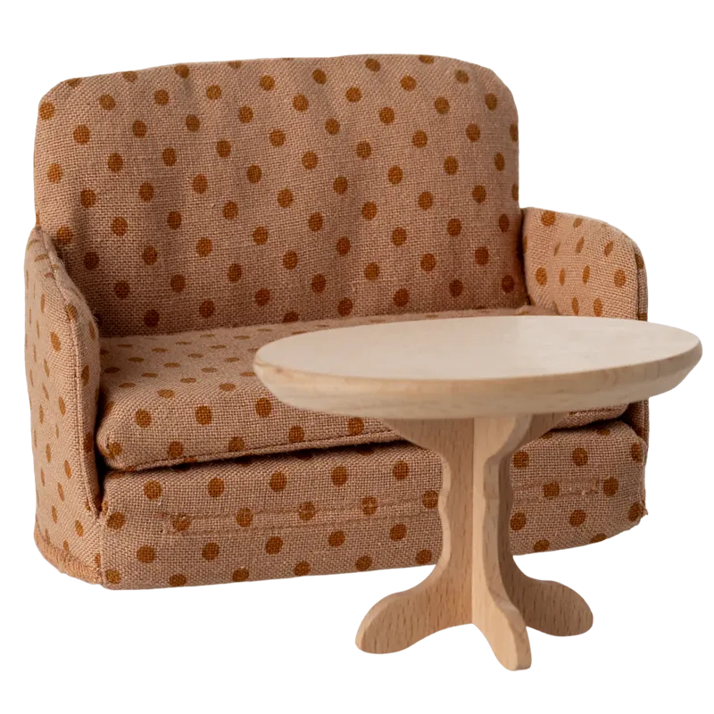 Sofá-Cama de Bolinhas da Maileg de lado | maileg-sofa-cama-bolinhas-lollakids
