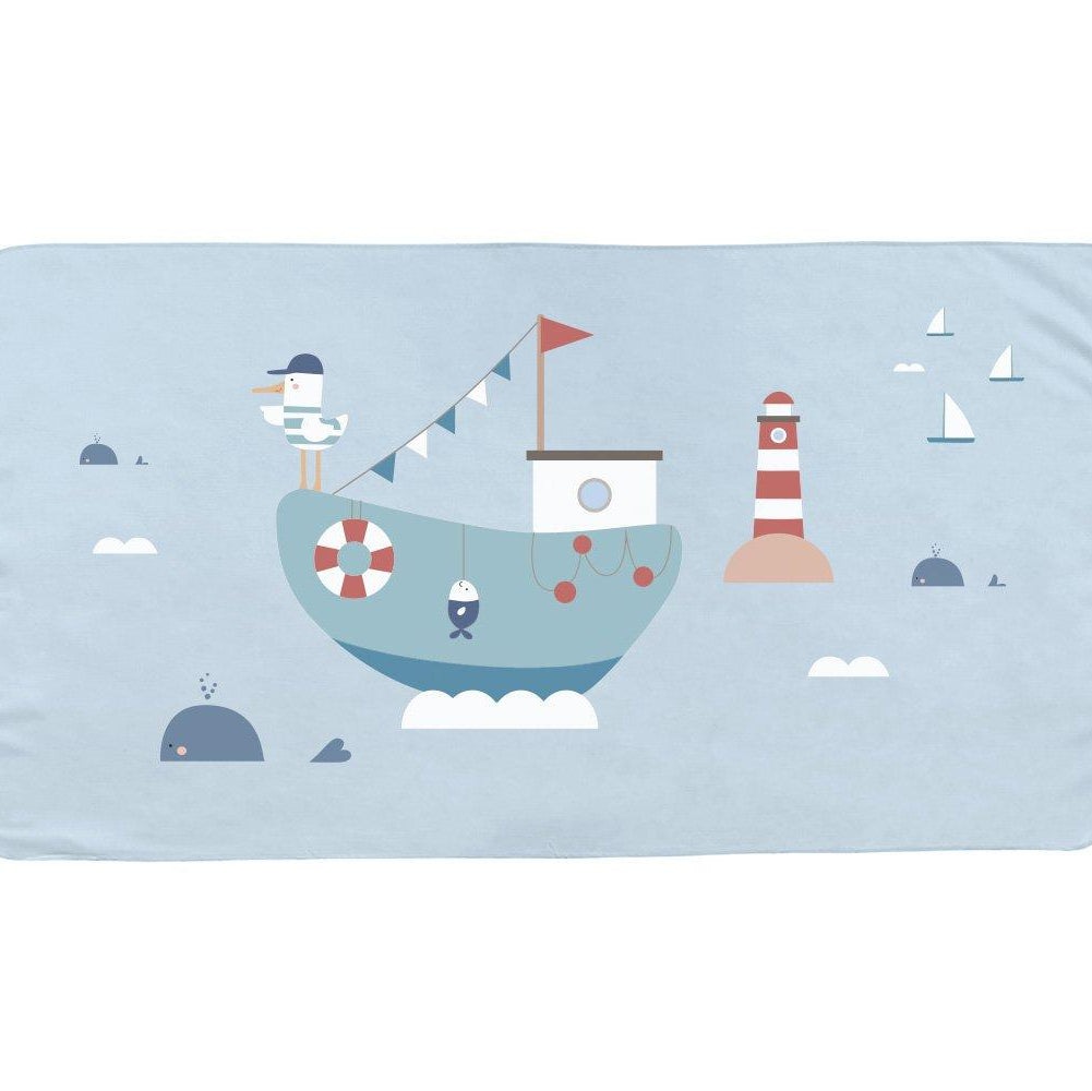 Toalha Praia Microfibra Fishing Boat da Monneka Kids
