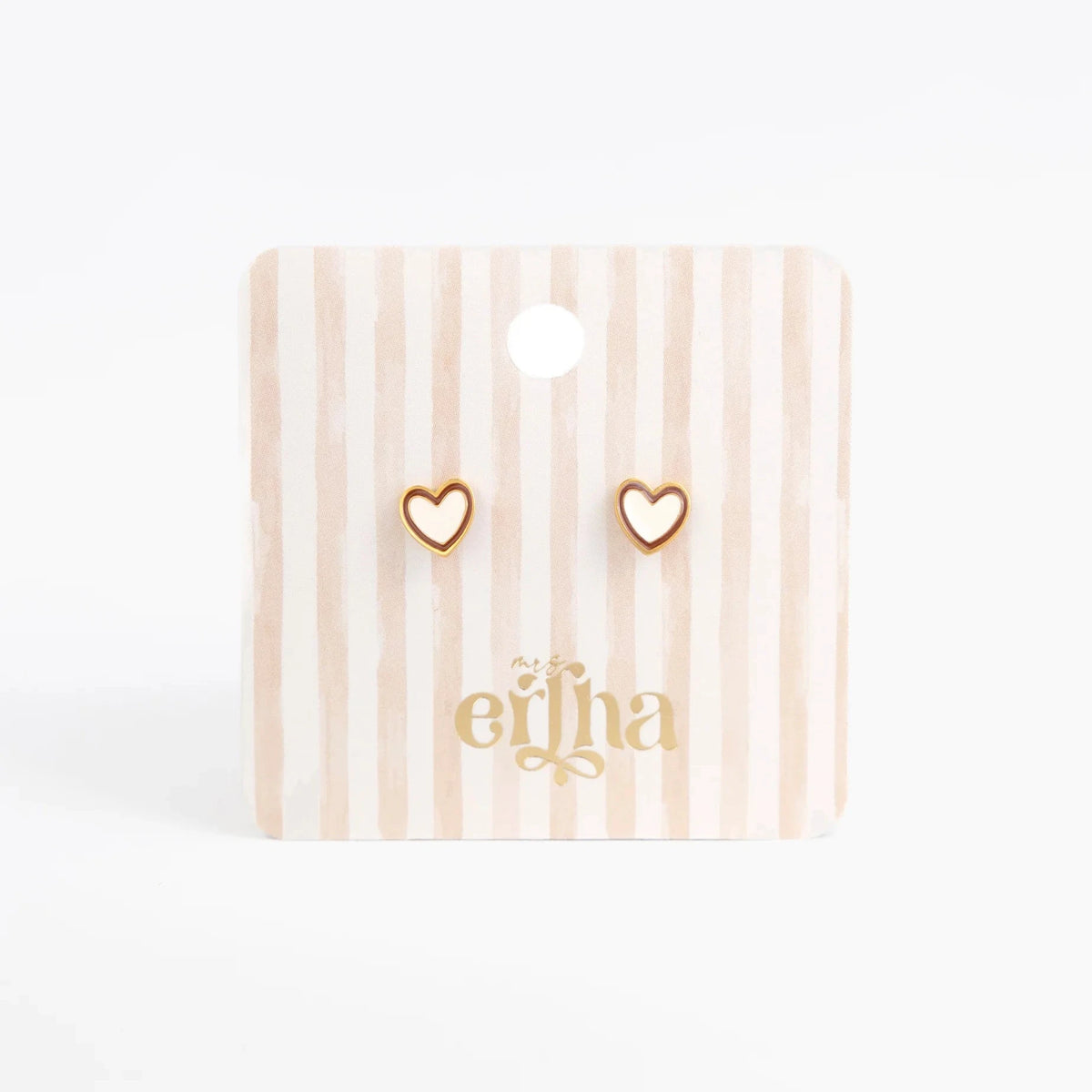 Brincos Infantis Duo Heart Mrs Ertha de frente | mrsertha-brincos-infantis-duo-heart-lollakids