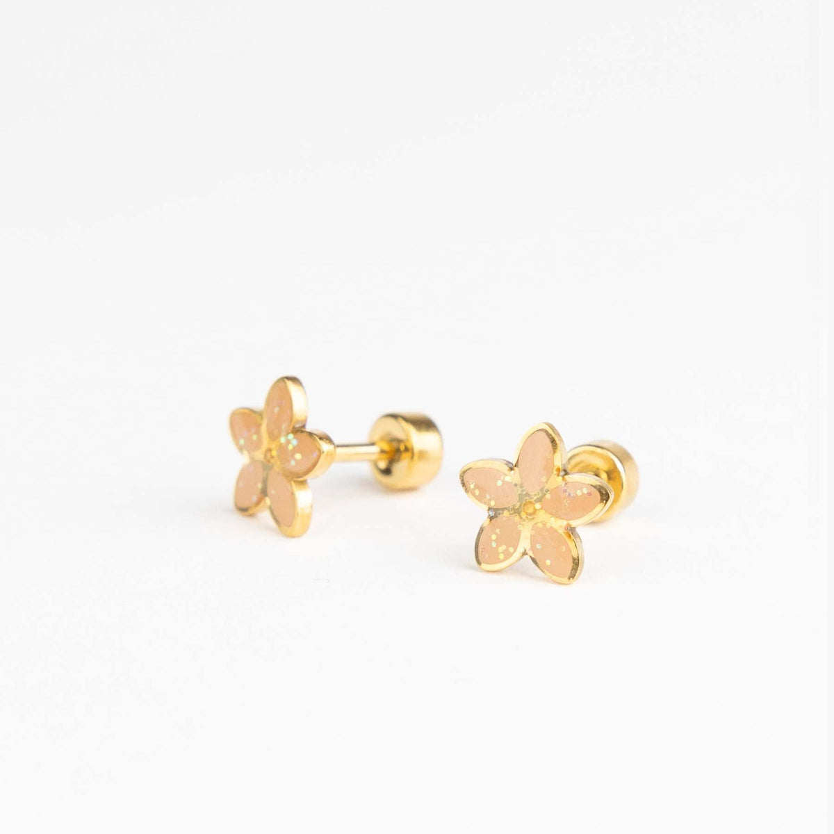 Brincos Infantis Golden Flora Mrs Ertha de frente | mrsertha-brincos-infantis-golden-flora-lollakids