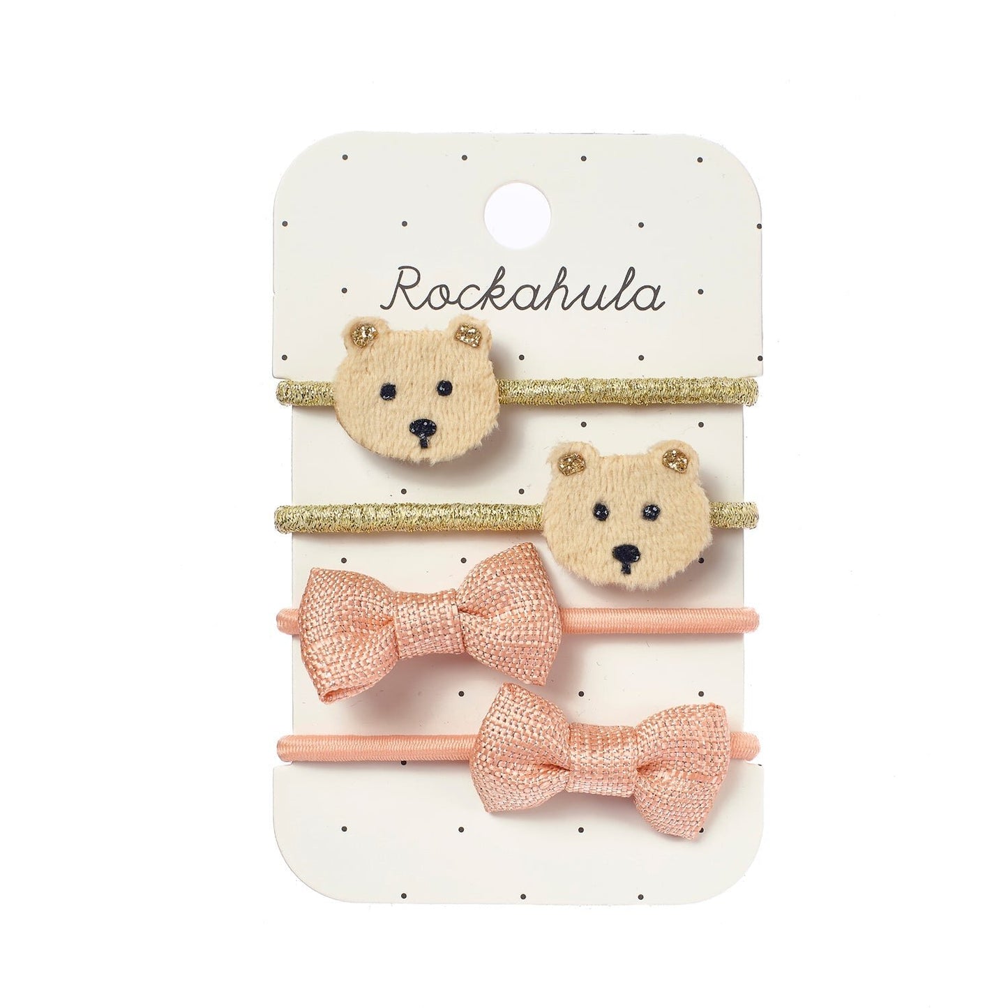 Teddy Bear Ponies (Pack 4) | Elásticos com Ursinhos & Laços | Lolla Kids