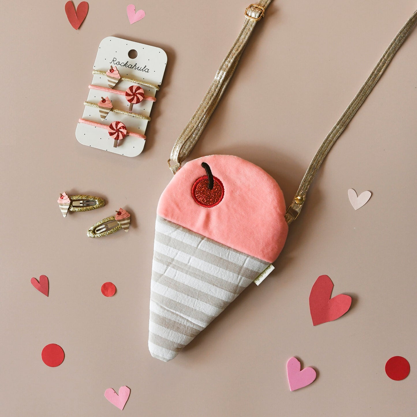 Conjunto de 4 Elásticos Very Cherry Ice Cream da Rockahula Kids