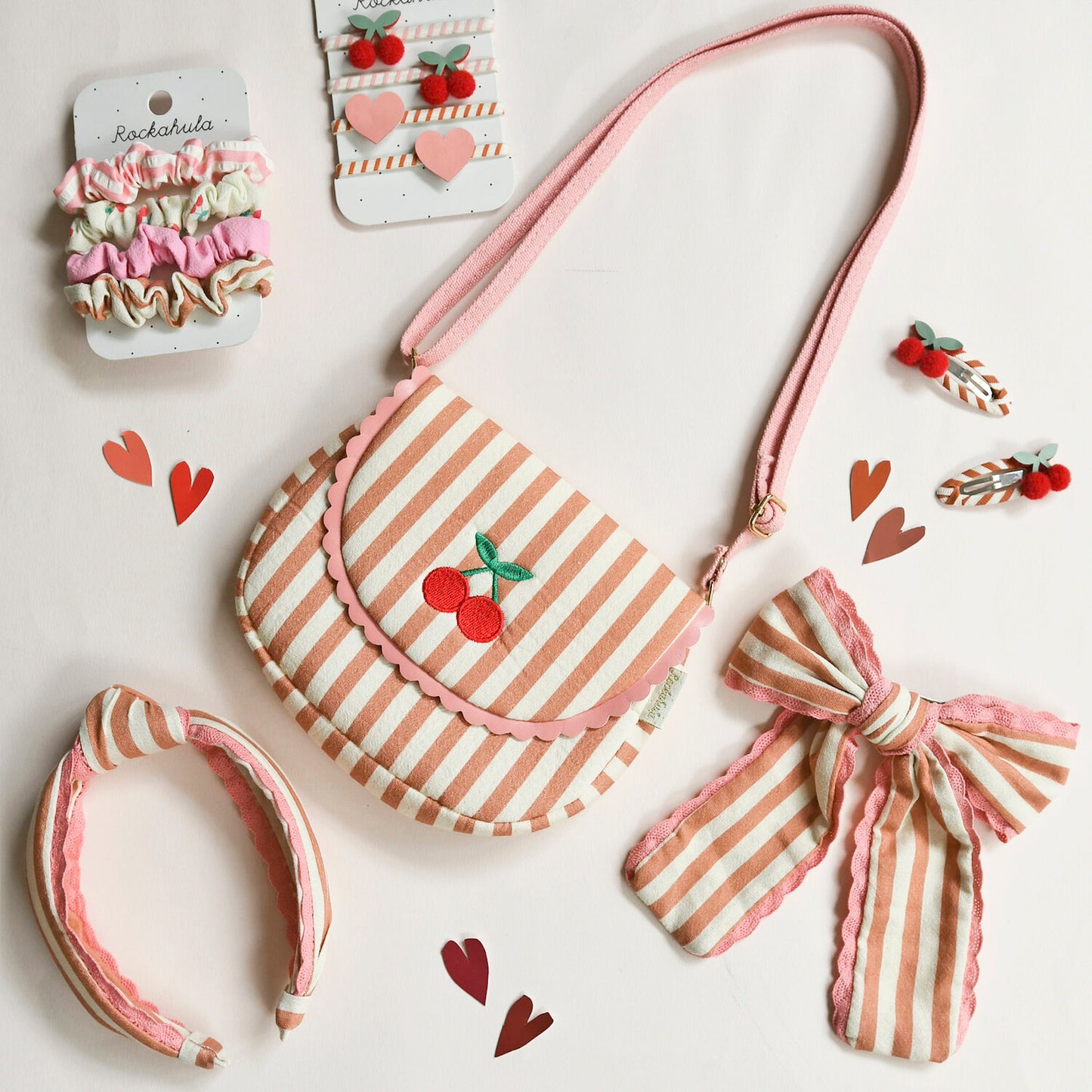 Mala Tiracolo Riscas Cherry Scallop da Rockahula Kids